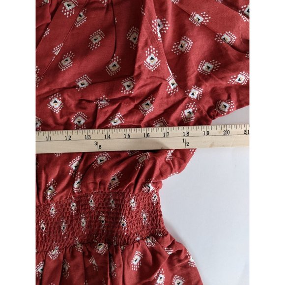 NWT Anthropologie Felipa Maxi Dress M Smocked Red - Picture 11 of 12